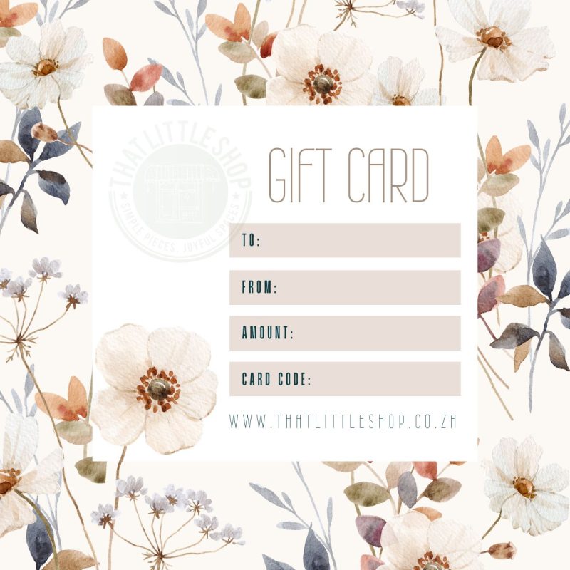 That Little Shop Printable Gift Card - floral