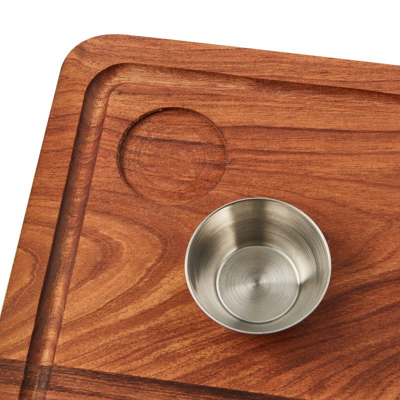 The Steak Board Stainless Steel dipping bowl closeup