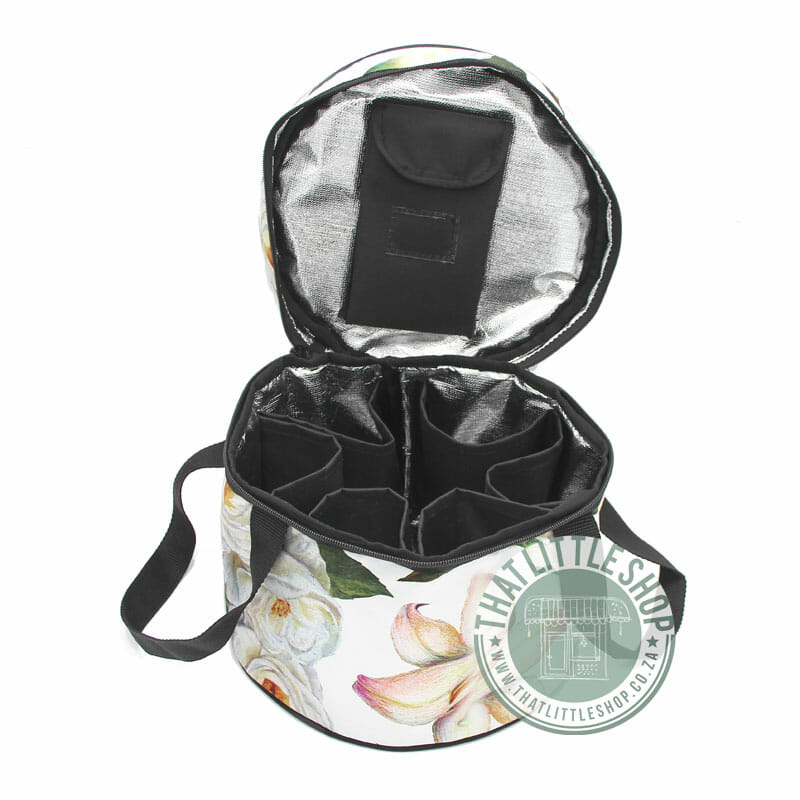 White Flower Pattern Round Cooler Bag - Image 3