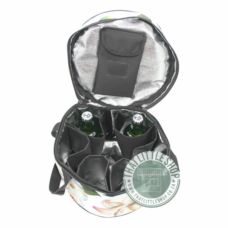 White Flower Pattern Round Cooler Bag - Image 4