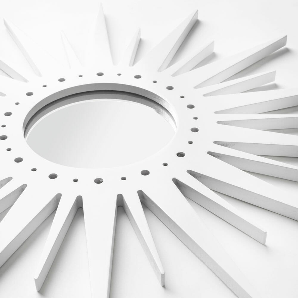 White Wooden Starburst Mirrors - Image 3