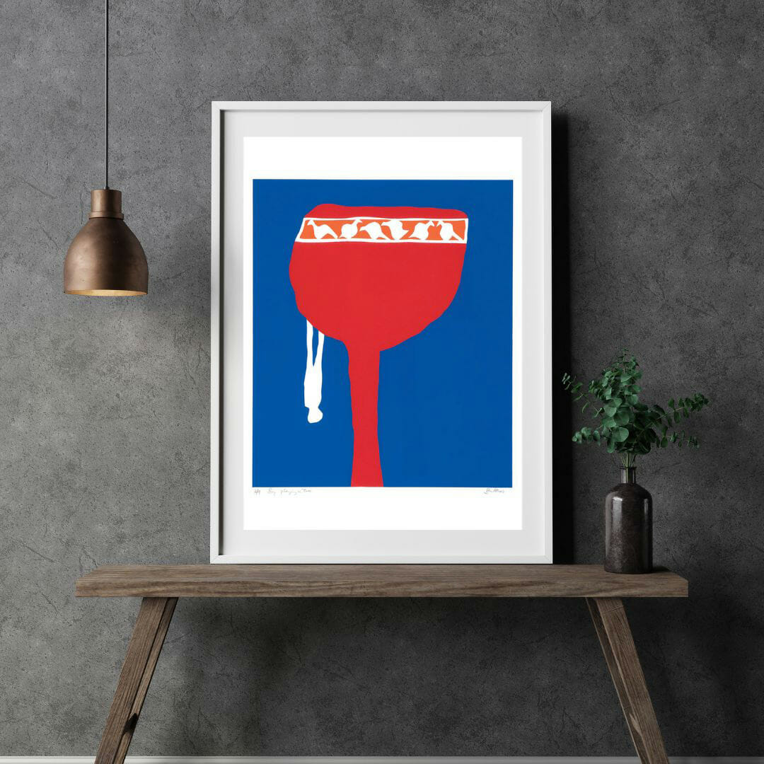 Boy Playing in Tree Art Print in frame by Walter Battiss