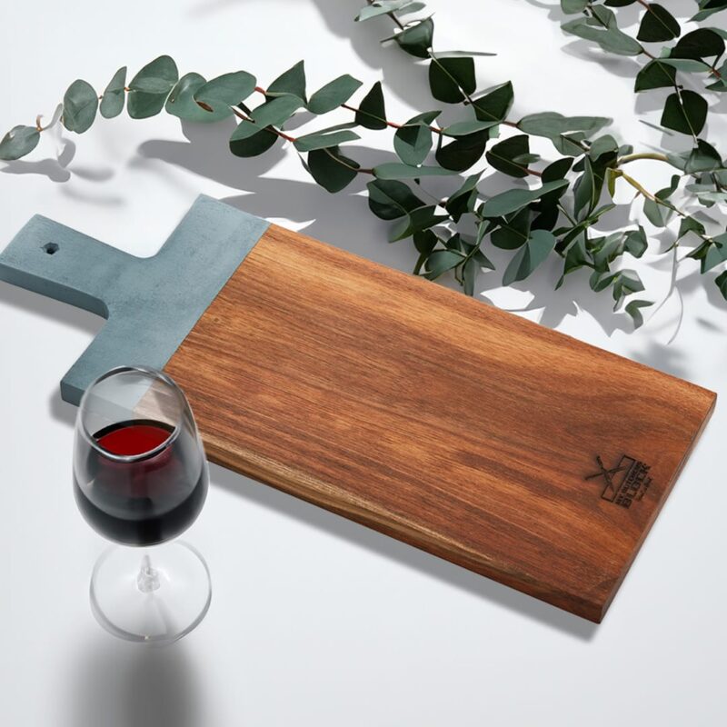 Food Grade Paint Dipped Serving Platter Large Pebble Stone Blue