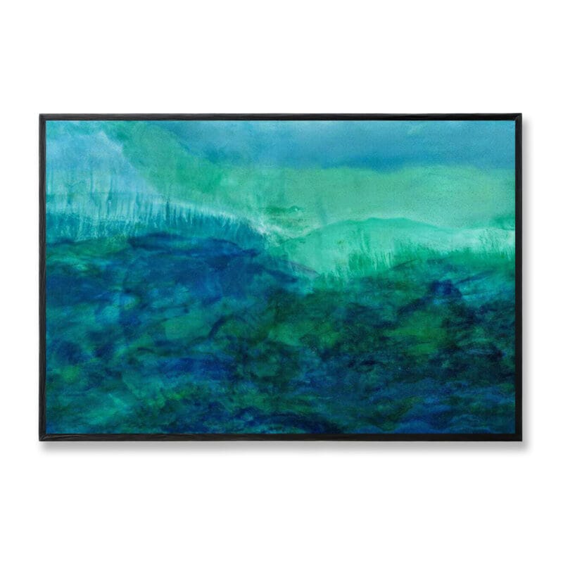 Lily Pond - stretched canvas print Black floating frame