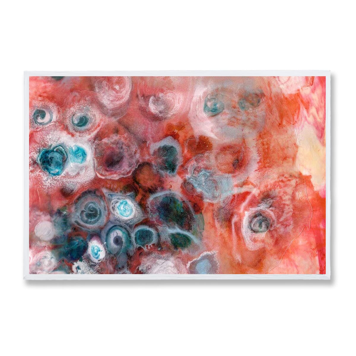 Blushing - stretched canvas print White floating frame