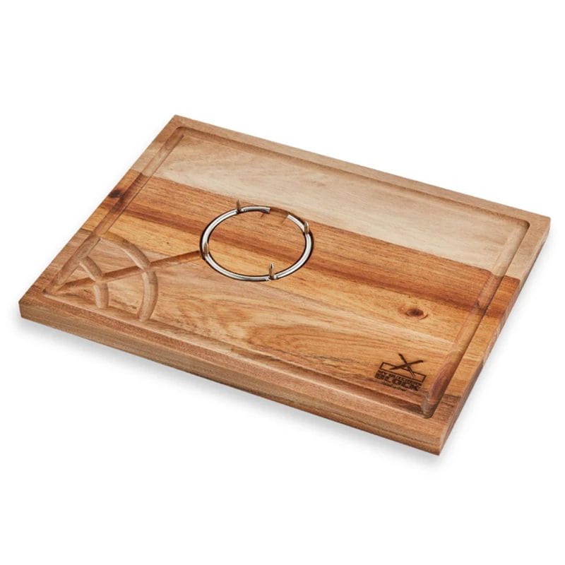 Hardwood Carving Board with spiked carving ring