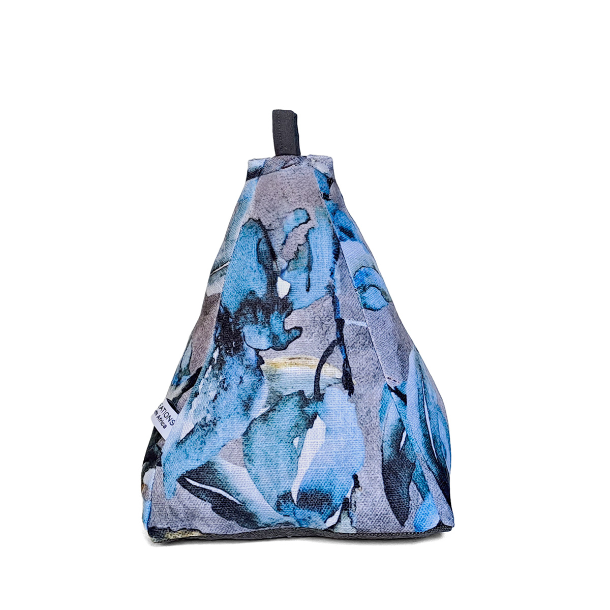 Large Blue Laurel Fabric Door Stop