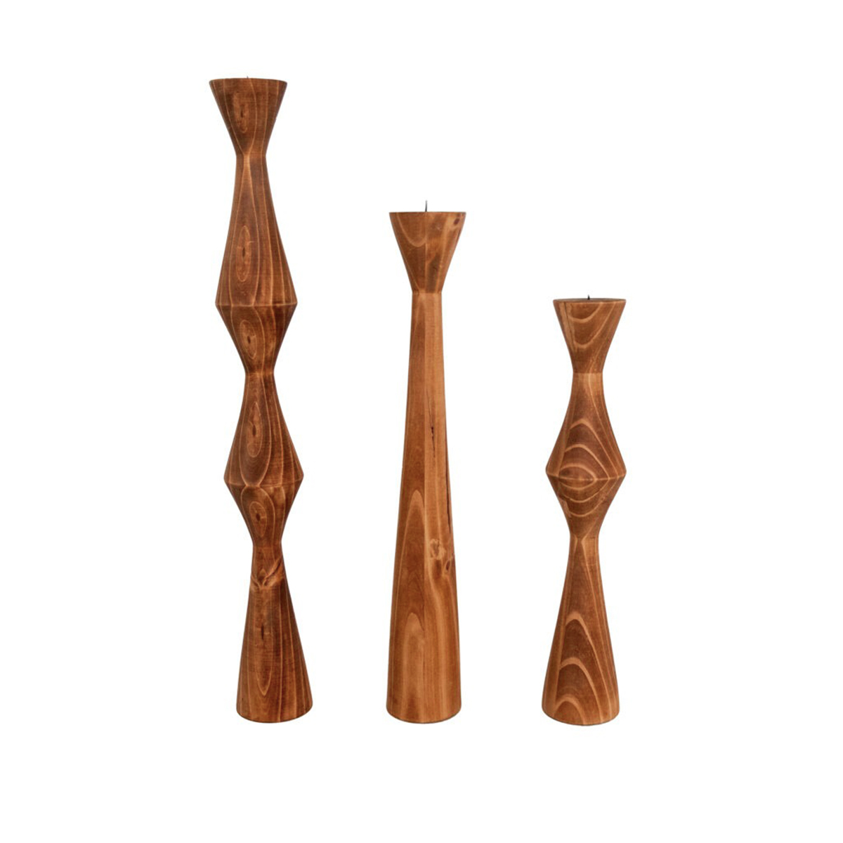 Geometric Floor Candle Holders Cognac