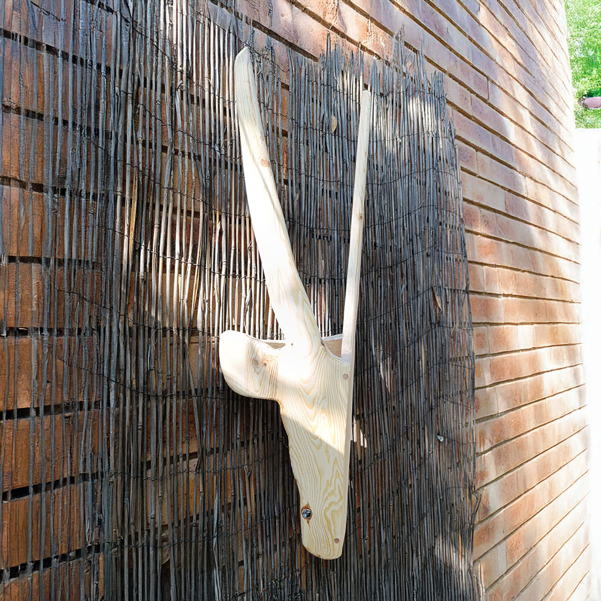 Natural Wooden Antelope Head side angle